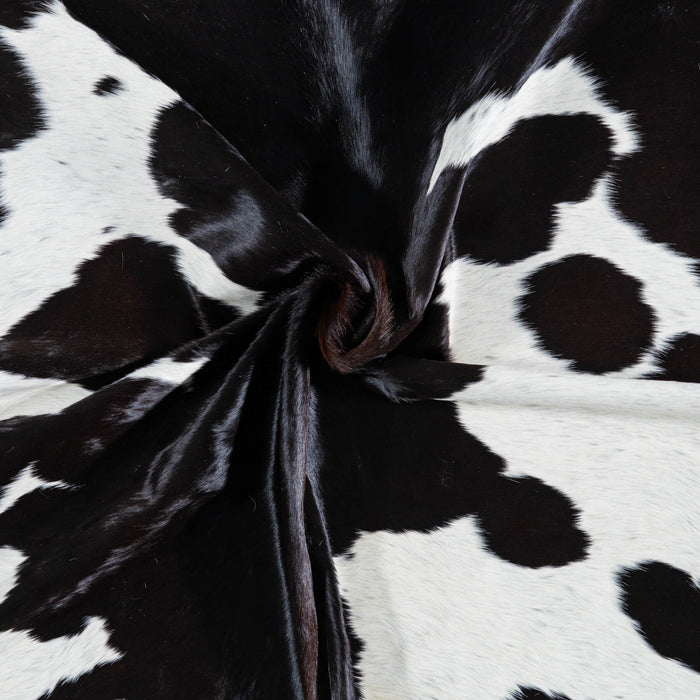 Brazilian Chocolate and White Cowhide Rug Size 7'7" L x 5'10" W 7464