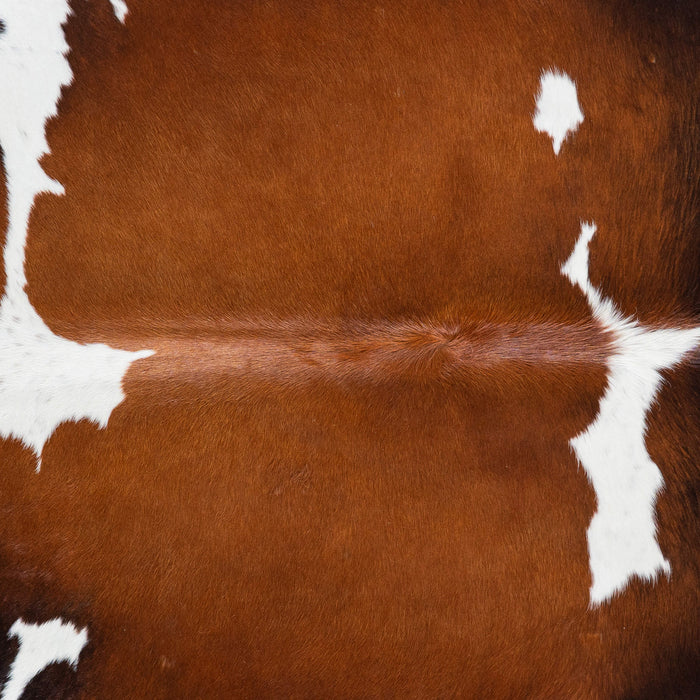 Brazilian Chocolate and White Cowhide Rug Size 7'2" L x 6'3" W 7468