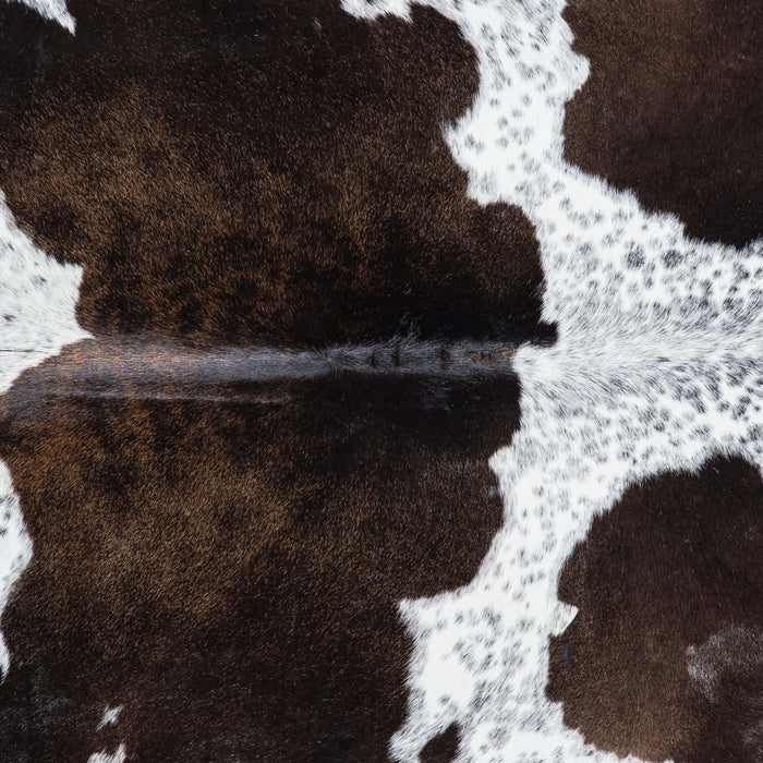 Brazilian Chocolate and White Cowhide Rug Size 7'5" L x 5'10" W 7470