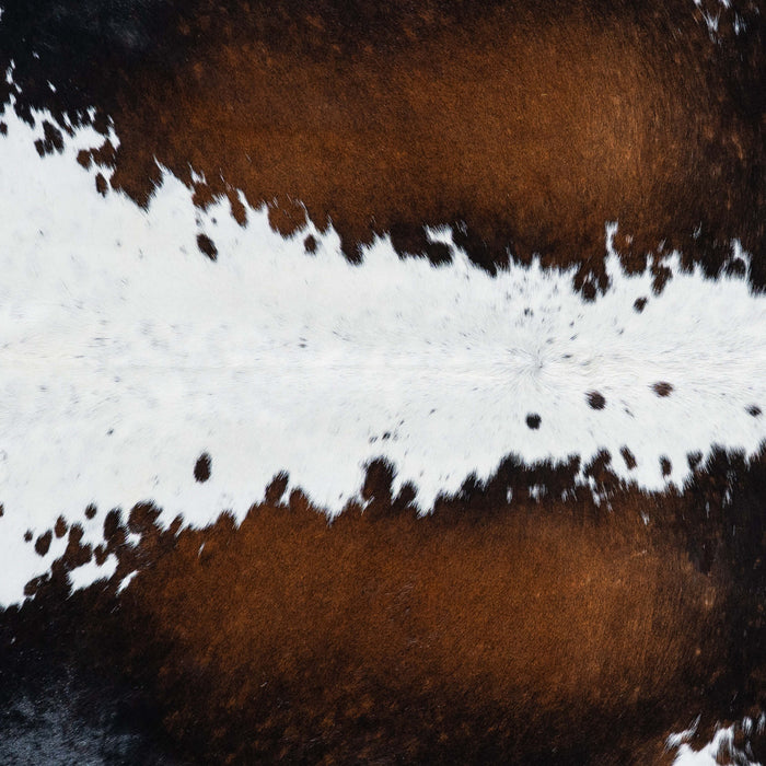 Brazilian Chocolate and White Cowhide Rug Size 7'3" L x 6'1" W 7474