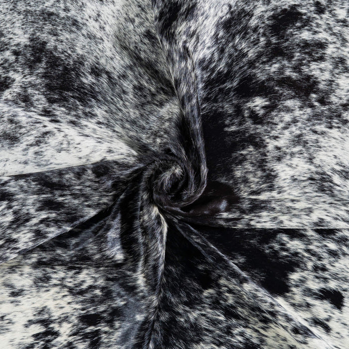 Brazilian Black Salt and Pepper Cowhide Rug Size 7'4" L x 6'7" W 7483