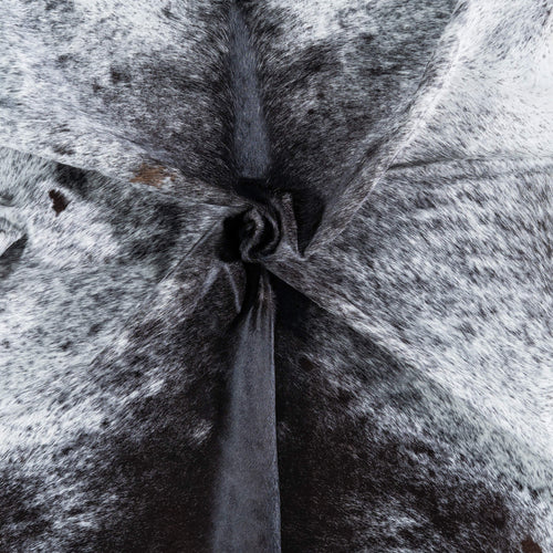 Brazilian Black Salt and Pepper Cowhide Rug Size 7'1" L x 6'9" W 7489