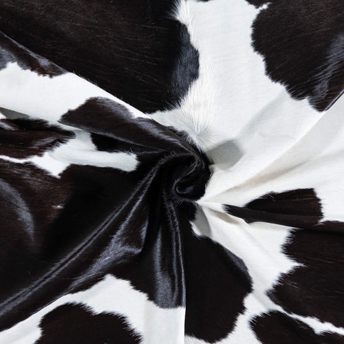 Brazilian Black and White Cowhide Rug Size 6'10" L x 6'3" W 7495