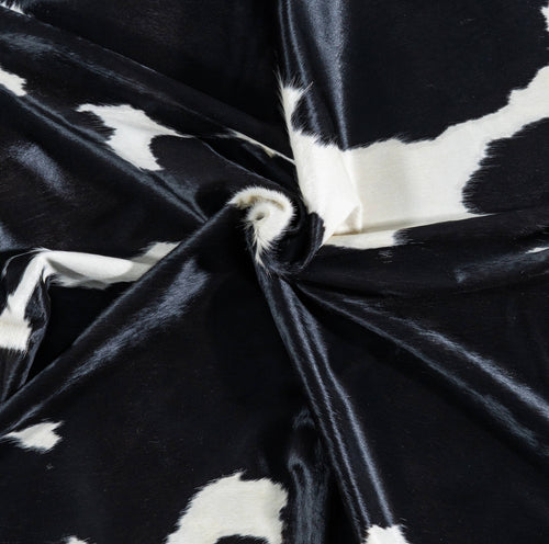 Brazilian Black and White Cowhide Rug Size 7'3" L x 6'2" W 7496