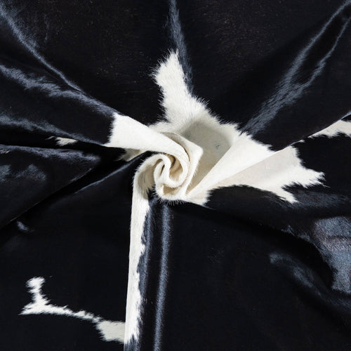 Brazilian Black and White Cowhide Rug Size 7'7" L x 6'3" W 7499