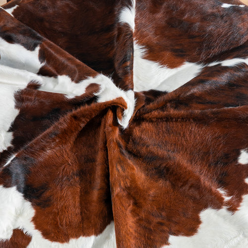 Tricolor Cowhide Rug Size 7'11" L x 6'10" W 7500