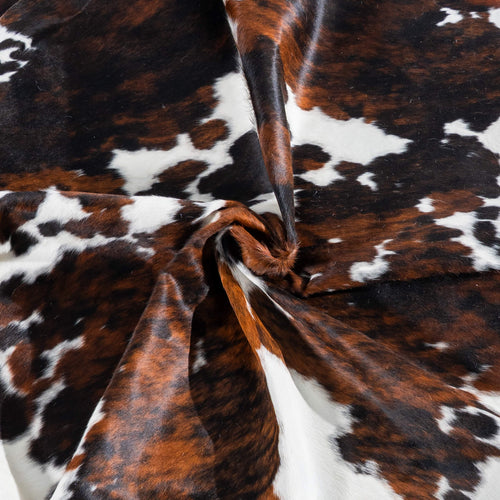 Tricolor Cowhide Rug Size 7'7" L x 6'11" W 7502