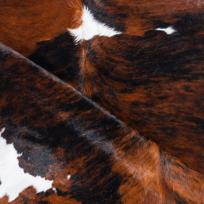 Tricolor Brindle Mix Cowhide Rug Size 8'0" L x 6'11" W 7534