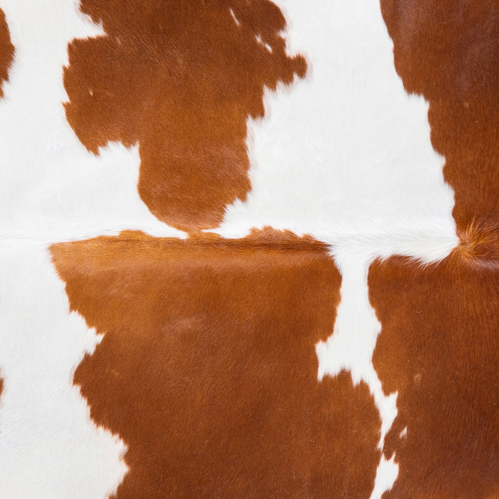 Brown and White Cowhide Rug Size 7'2" L x 7'0" W 7535