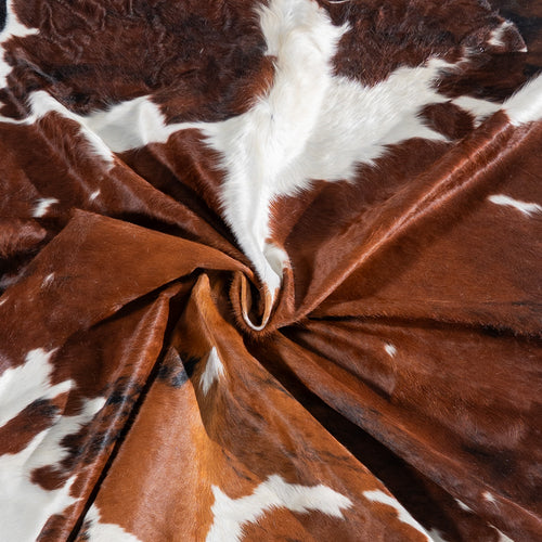 Tricolor Cowhide Rug Size 7'3" L x 6'9" W 7594