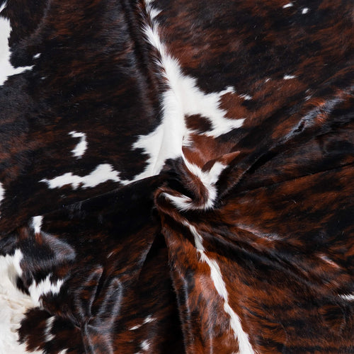 Tricolor Cowhide Rug Size 7'10" L x 7'2" W 7598