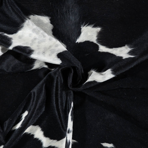 Black and White Cowhide Rug Size 7'4" L x 6'11" W 7631
