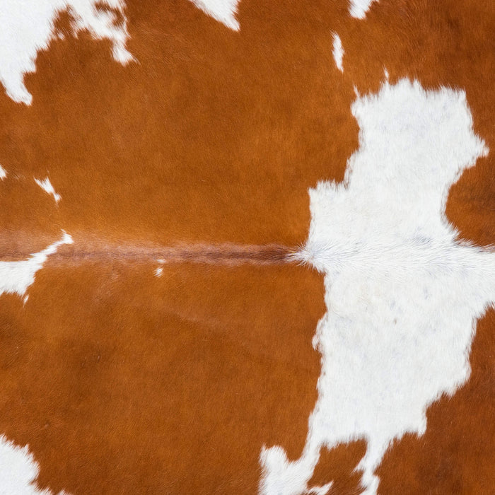 Brown and White Cowhide Rug Size 7'4" L x 7'1" W 7644