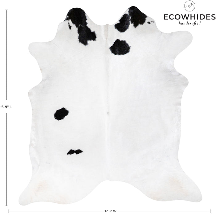 Brazilian Black and White Cowhide Rug Size 6'9" L x 6'5" W 7644