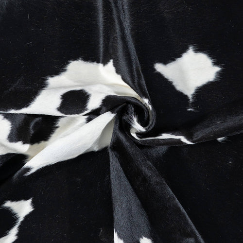 Brazilian Black and White Cowhide Rug Size 7'5" L x 6'5" W 7650