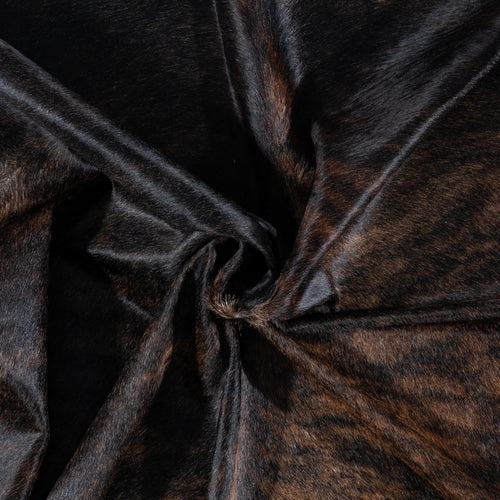 Brazilian Dark Brindle Cowhide Rug Size 7'1" L x 6'10" W 7661