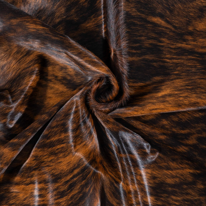 Brazilian Dark Brindle Cowhide Rug Size 7'0" L x 5'11" W 7672