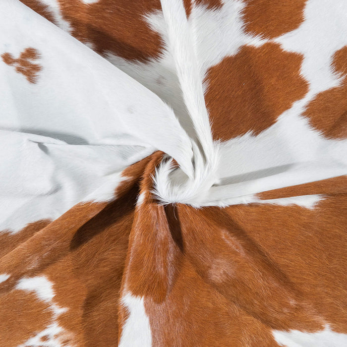 Brazilian Brown and White Cowhide Rug Size 7'8" L x 7'5" W 7686