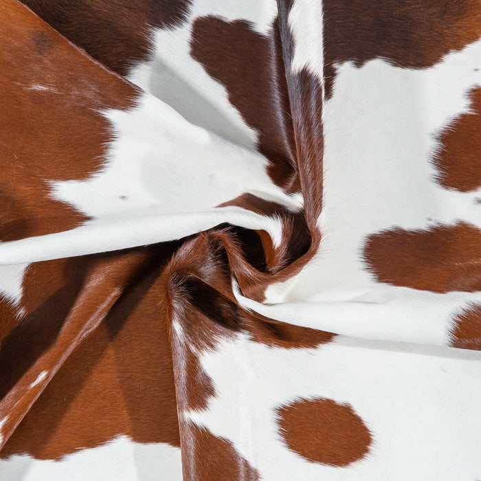 Brazilian Brown and White Cowhide Rug Size 8'0" L x 6'5" W 7689