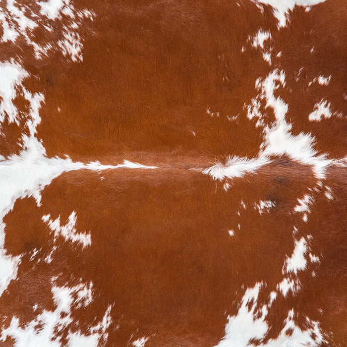 Brazilian Brown and White Cowhide Rug Size 8'1" L x 7'5" W 7694