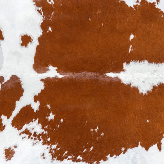 Brazilian Brown and White Cowhide Rug Size 7'5" L x 6'10" W 7695