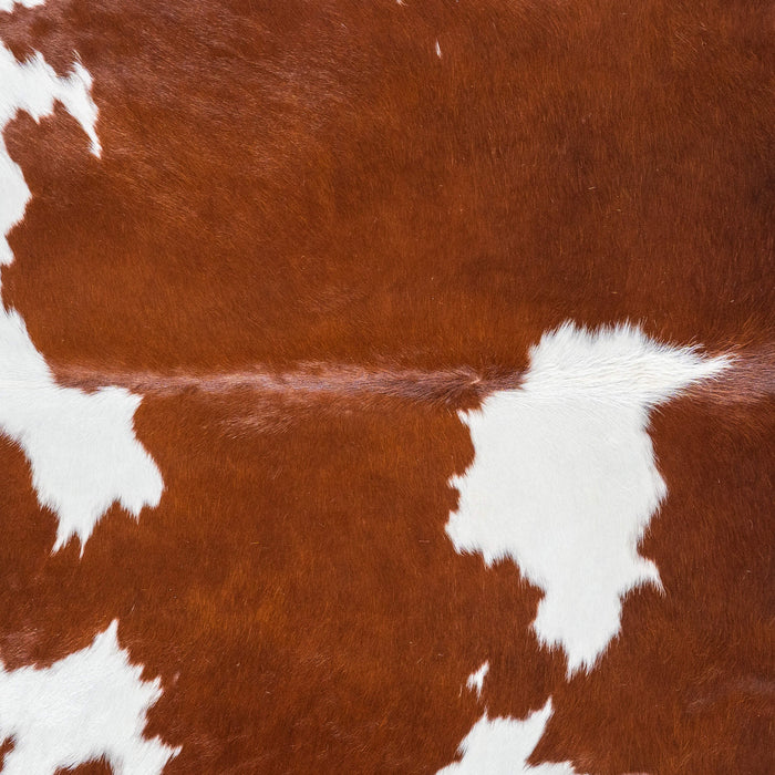 Brazilian Brown and White Cowhide Rug Size 7'9" L x 6'9" W 7696