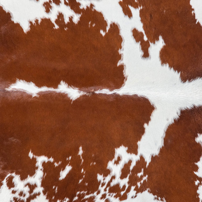 Brazilian Brown and White Cowhide Rug Size 7'10" L x 7'3" W 7698