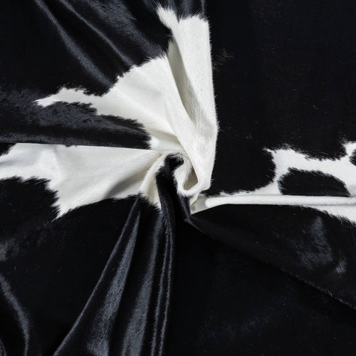 Brazilian Black and White Cowhide Rug Size 7'5" L x 5'10" W 7711