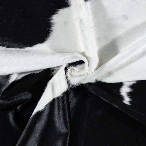 Brazilian Black and White Cowhide Rug Size 7'2" L x 5'8" W 7713