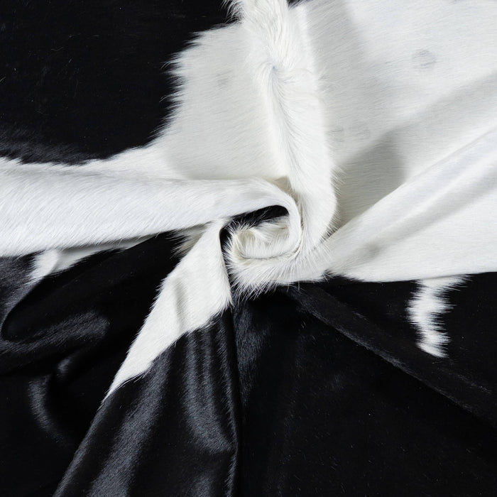 Brazilian Black and White Cowhide Rug Size 7'2" L x 5'8" W 7713