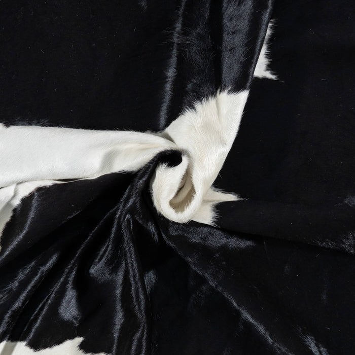 Brazilian Black and White Cowhide Rug Size 7'7" L x 5'10" W 7714