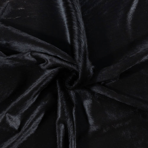 Brazilian Solid Black Cowhide Rug Size 7'4" L x 7'2" W 7722