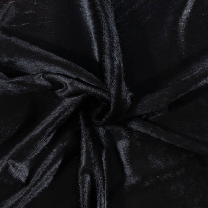 Brazilian Solid Black Cowhide Rug Size 7'4" L x 7'2" W 7722