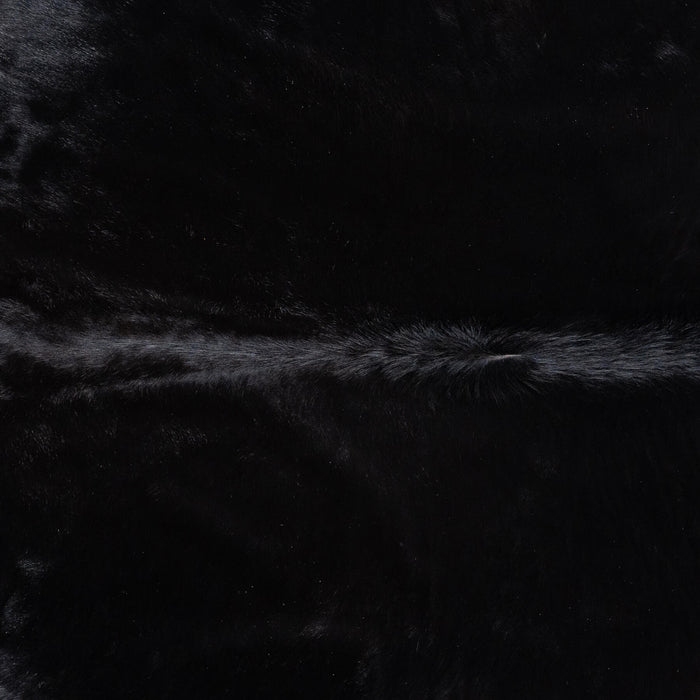 Brazilian Solid Black Cowhide Rug Size 7'3" L x 7'1" W 7726