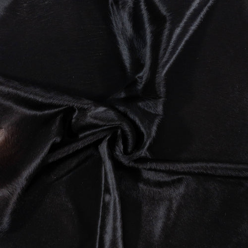 Brazilian Solid Black Cowhide Rug Size 7'2" L x 6'5" W 7728