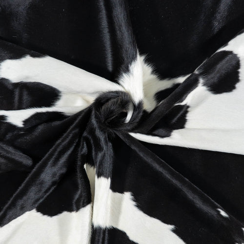 Brazilian Black and White Cowhide Rug Size 7'8" L x 6'10" W 7735