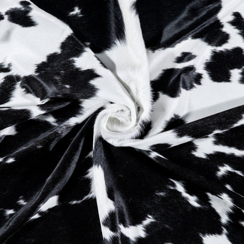 Brazilian Black and White Cowhide Rug Size 7'5" L x 6'0" W 7736
