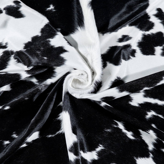 Brazilian Black and White Cowhide Rug Size 7'5" L x 6'0" W 7736