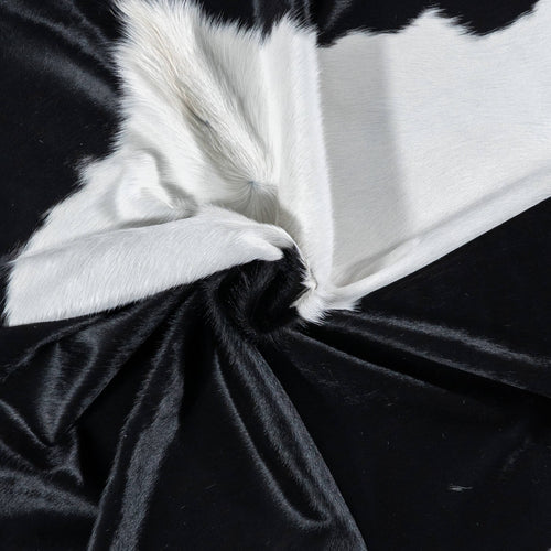 Brazilian Black and White Cowhide Rug Size 8'2" L x 6'11" W 7738