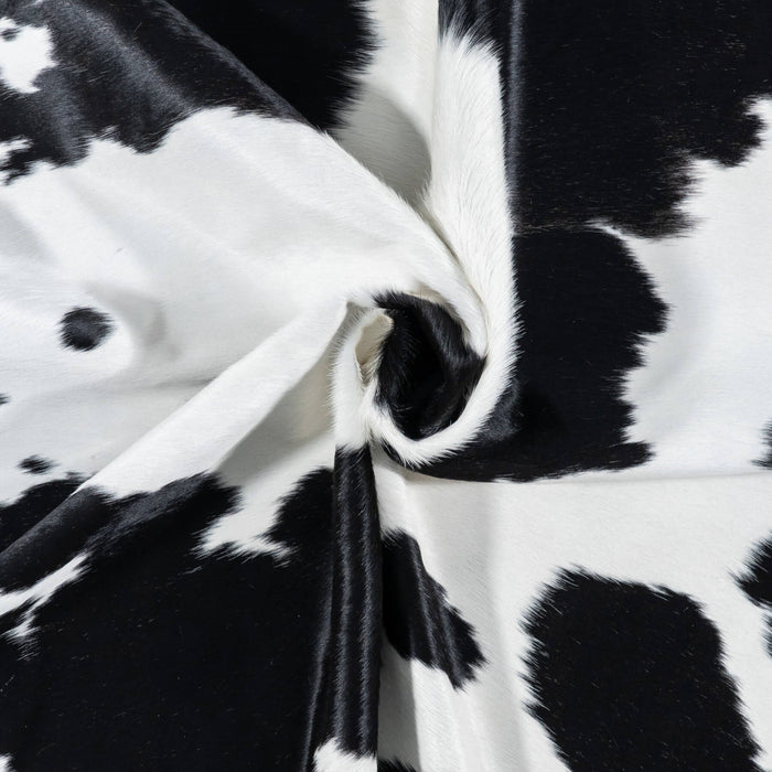 Brazilian Black and White Cowhide Rug Size 7'10" L x 6'8" W 7739