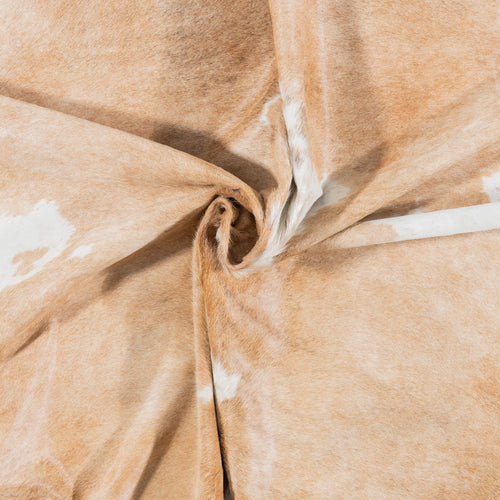 Brazilian Palomino and White Cowhide Rug Size 7'4" L x 6'8" W 7796