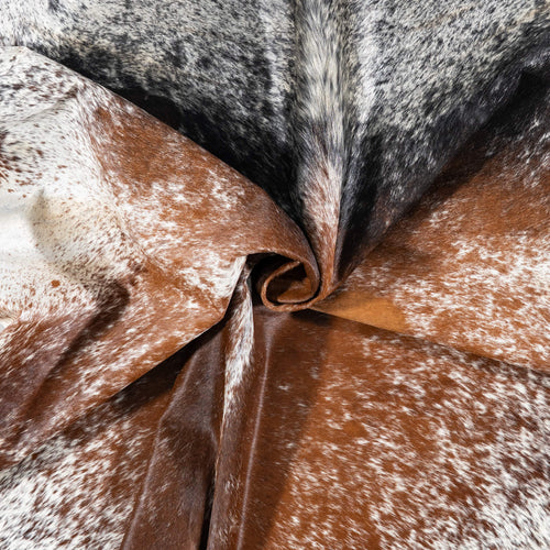 Brazilian Brown Salt and Pepper Cowhide Rug Size 7'8" L x 6'5" W 7798