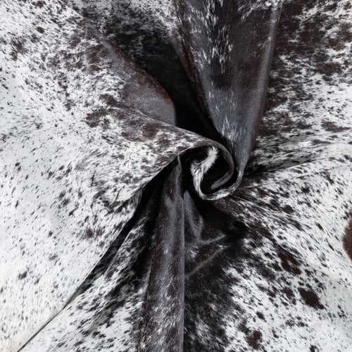 Brazilian Black Salt and Pepper Cowhide Rug Size 8'1" L x 7'0" W 7830
