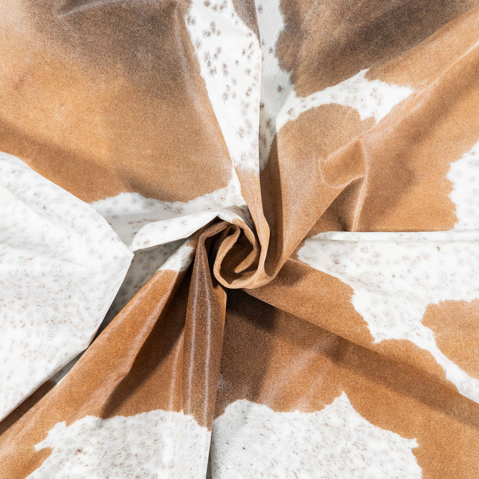 Brazilian Chocolate and White Cowhide Rug Size 7'11" L x 7'5" W 7837
