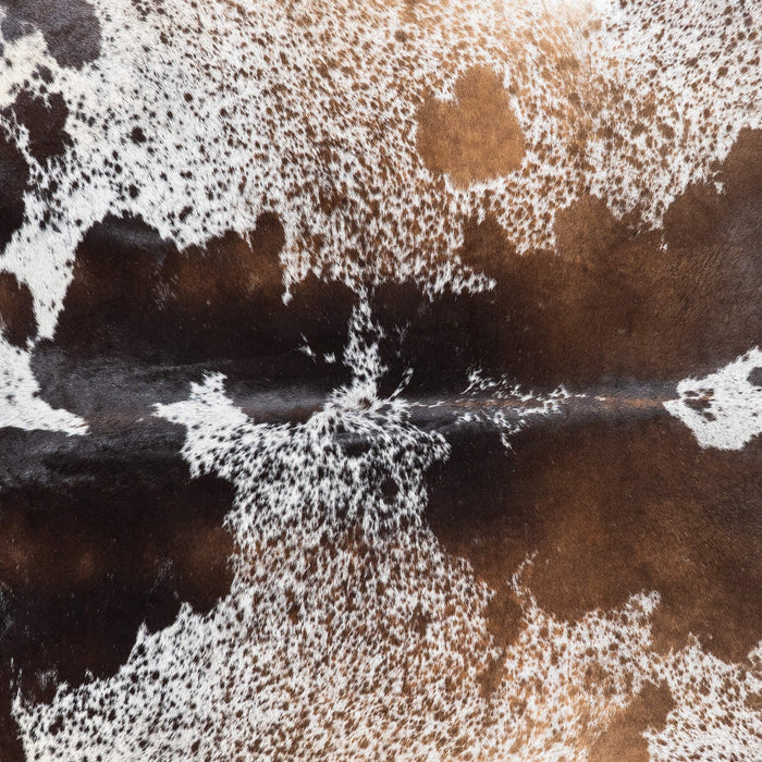 Brazilian Chocolate and White Cowhide Rug Size 7'11" L x 7'4" W 7838