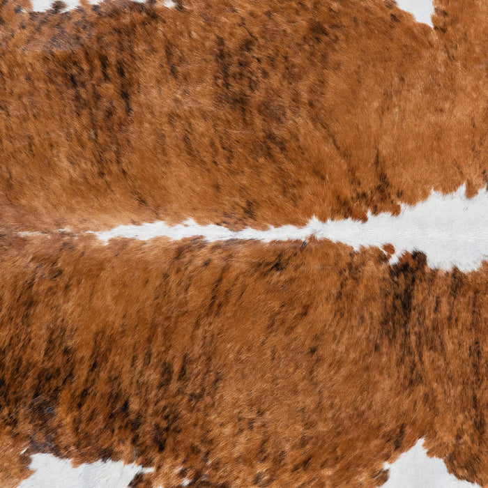 Brazilian Brindle White Belly and Backbone Cowhide Rug Size 6'7" L x 5'7" W 7855