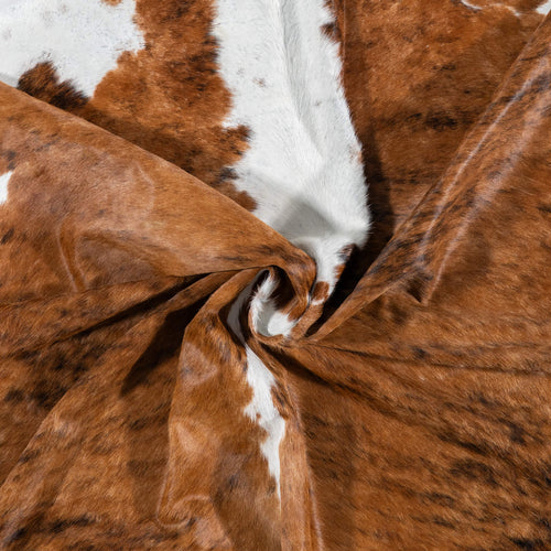 Brazilian Brindle White Belly and Backbone Cowhide Rug Size 6'7" L x 5'7" W 7855