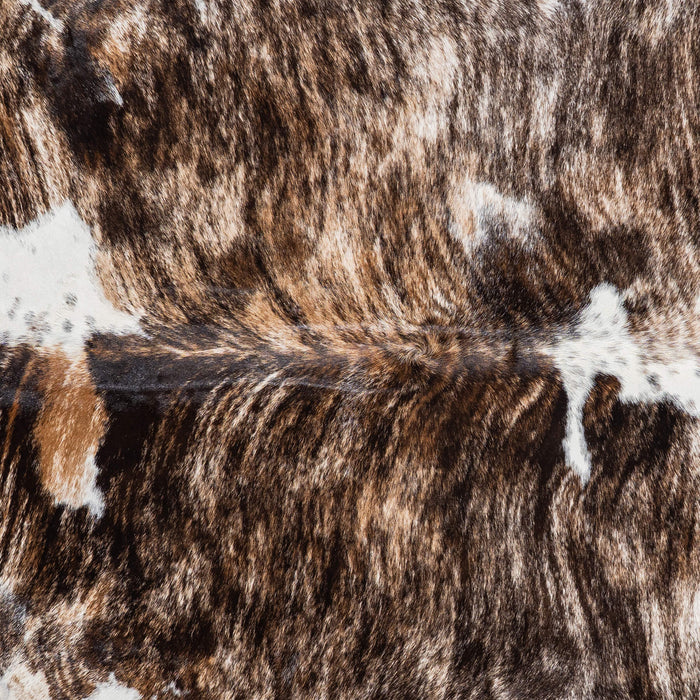 Brazilian Brindle White Belly and Backbone Cowhide Rug Size 7'2" L x 6'3" W 7858