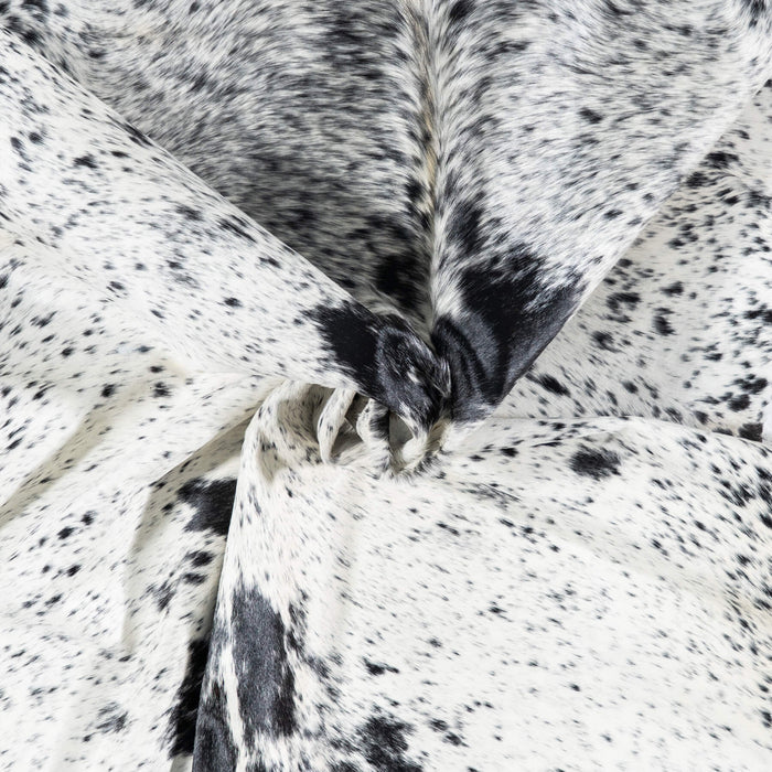 Brazilian Black Salt and Pepper Cowhide Rug Size 7'3" L x 5'10" W 7866