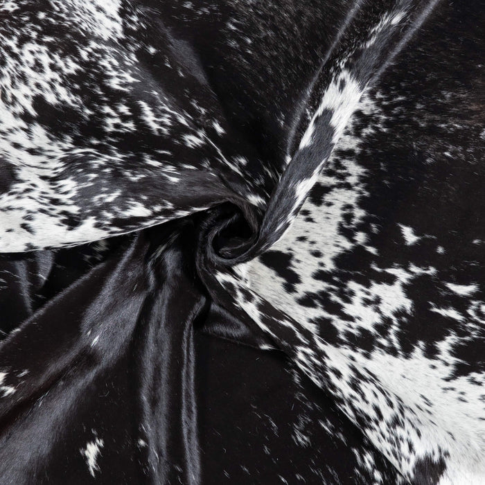 Brazilian Black Salt and Pepper Cowhide Rug Size 7'7" L x 6'6" W 7877